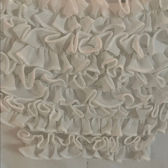 Tribal White Ruffled Sweater - Picture 4 of 4